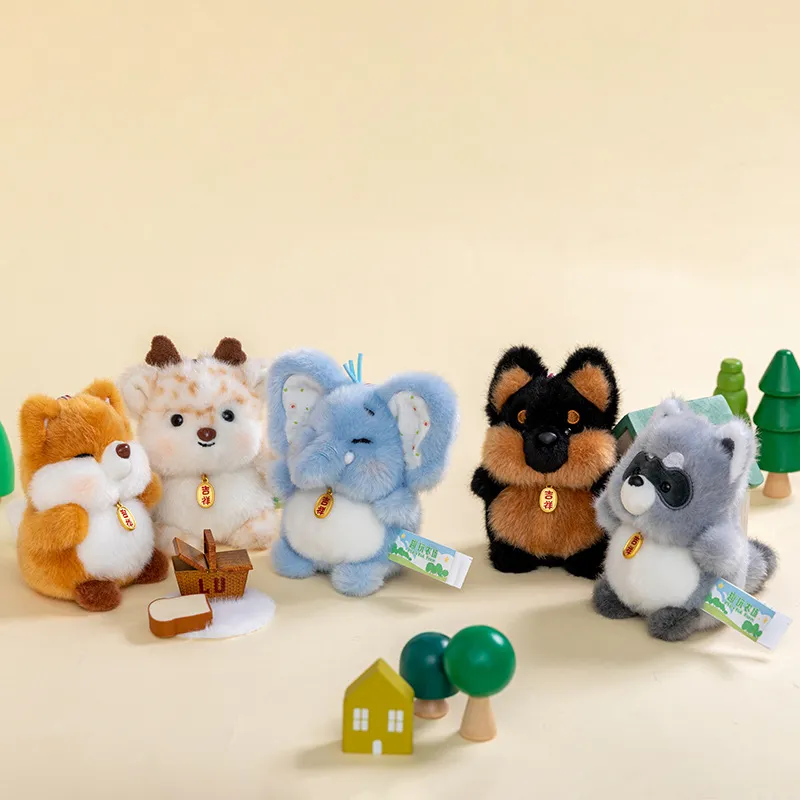 Fun Farm Mini Puppy Plush Keychain – Cute Stuffed Animal Desk Buddy Toy, Adorable Small Dog Charm for Backpack, Birthday Gift for Kids